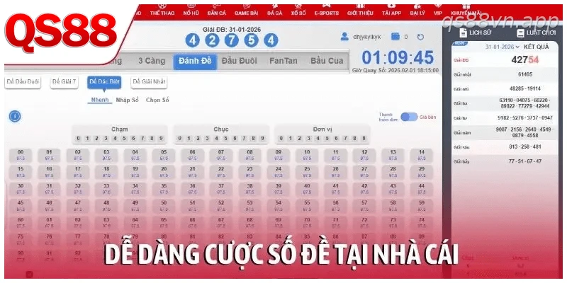 Dễ dàng cược số đề tại nhà cái