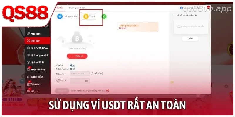 Sử dụng ví USDT rất an toàn
