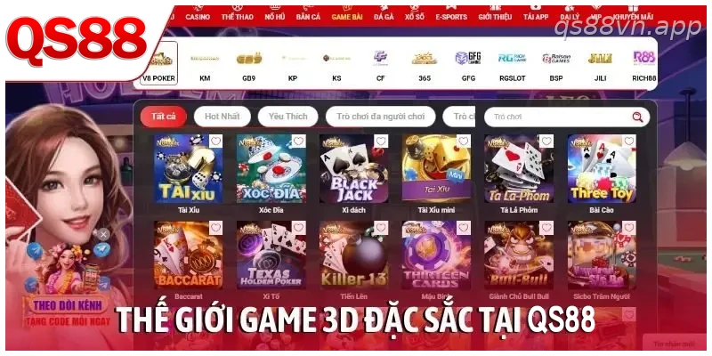 Thế giới game 3D đặc sắc tại QS88